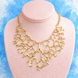 Elegant Gold Coral Necklace